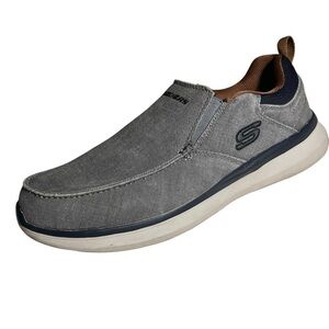 Skechers Men's Gray and Tan Slip-On Loafers Sz 11.5